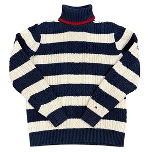 Tommy Hilfiger | Vintage Striped Cable Knit Turtleneck Sweater
